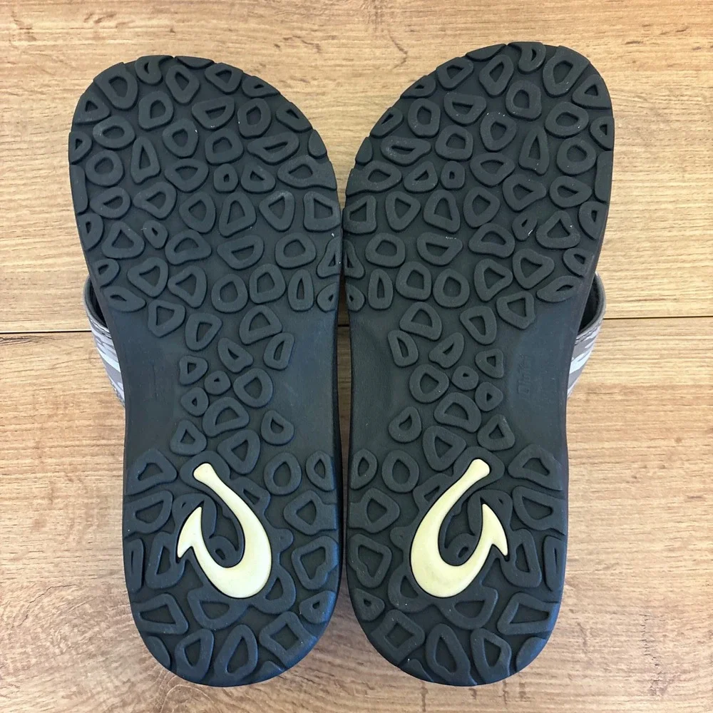OLUKAI Ohana Pa'i Beach Sandals Pavement/Wai Camo Men Size 8 Summer Comfort Pool